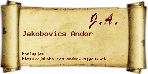 Jakobovics Andor névjegykártya